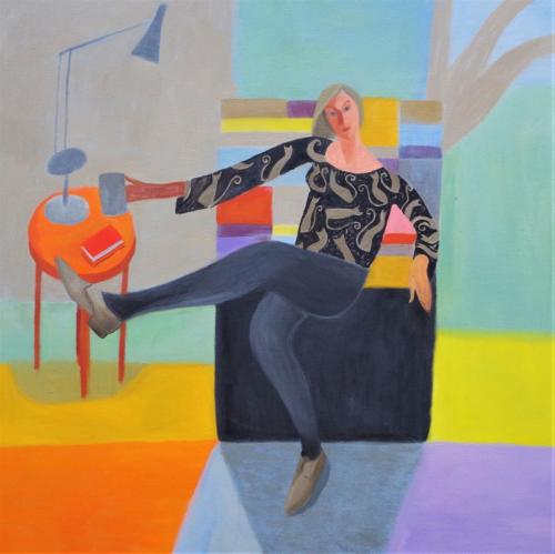 Portrait with Martha's Cushion 2019 Oil on Canvas 92x92cm2